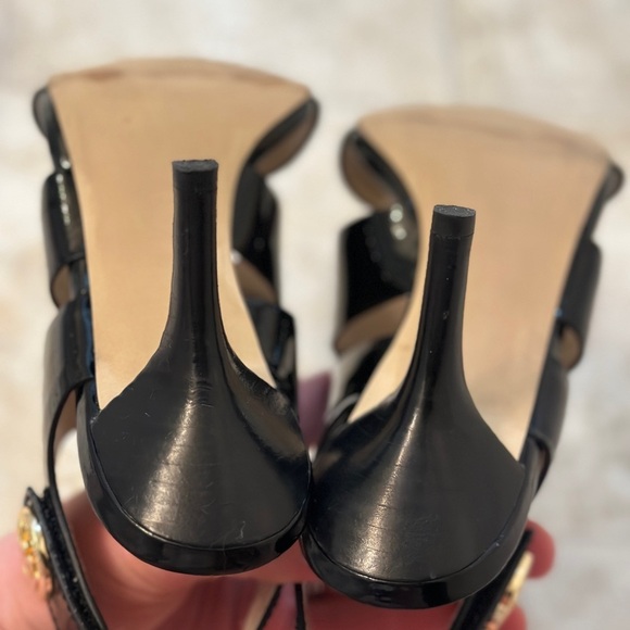 Michael Kors Joselle Open Toe Black Patent Heels - Picture 7 of 7